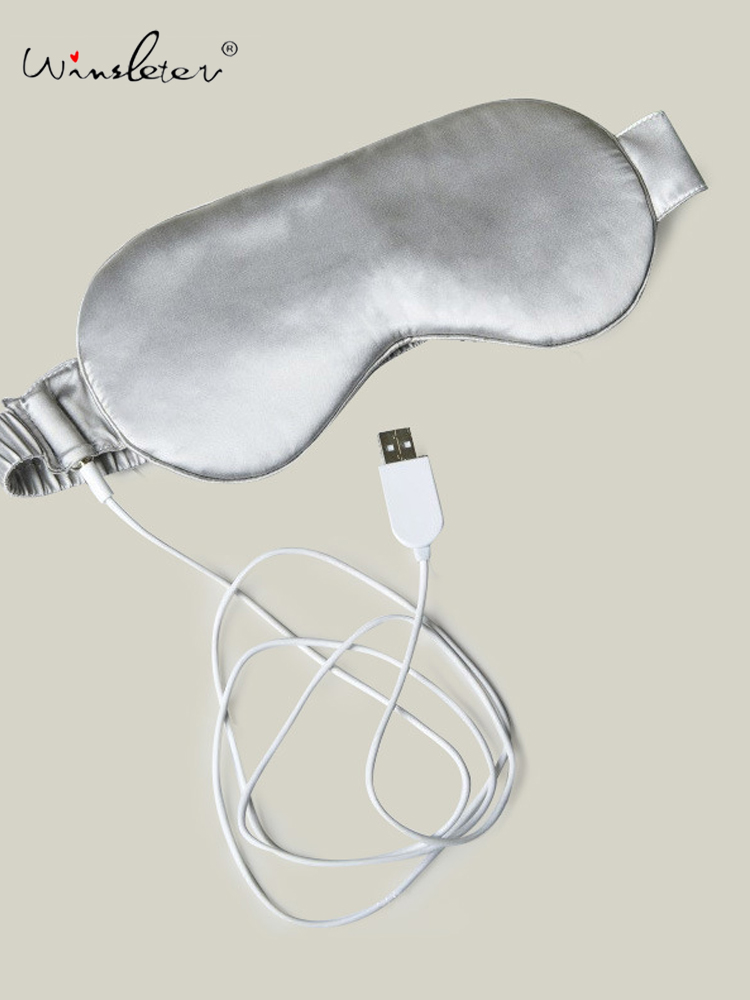Eye Mask Heated - Winsleter-19MM Antifaz de Seda 100% Real,